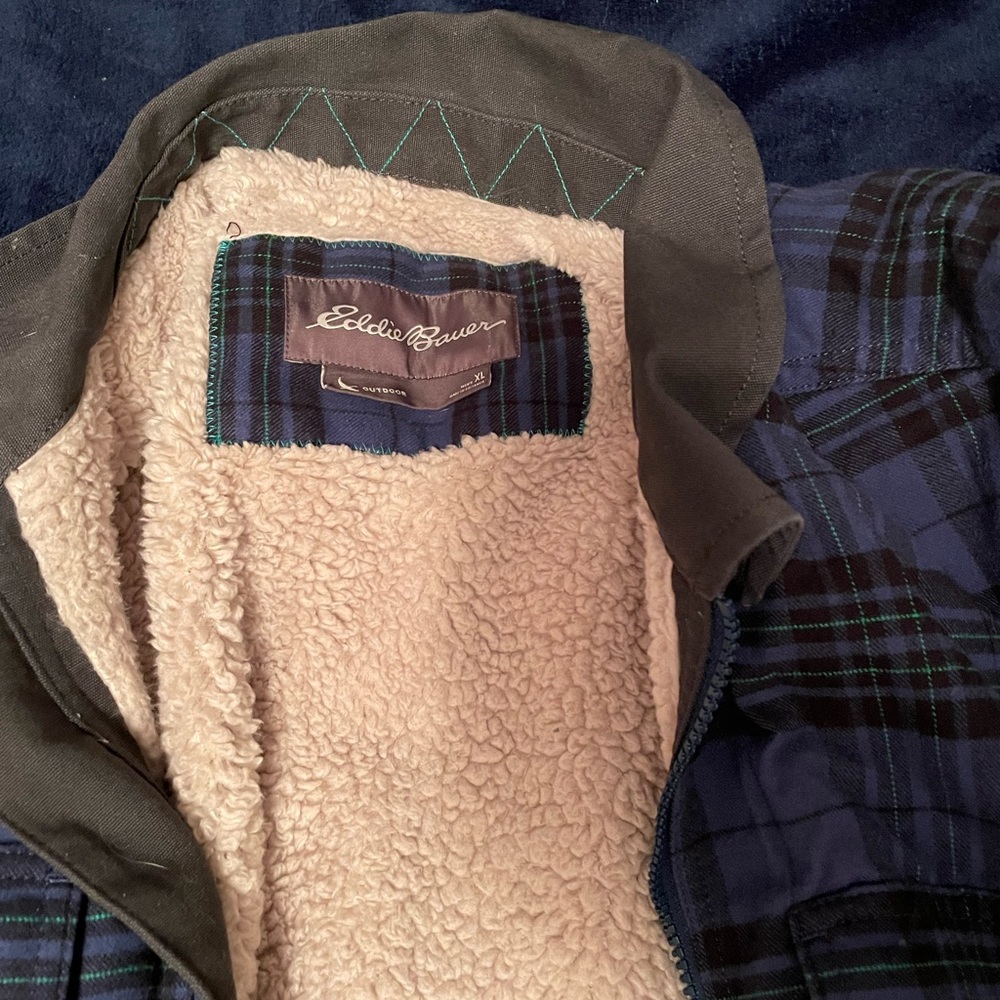 Eddie Bauer Sherpa flannel jacket